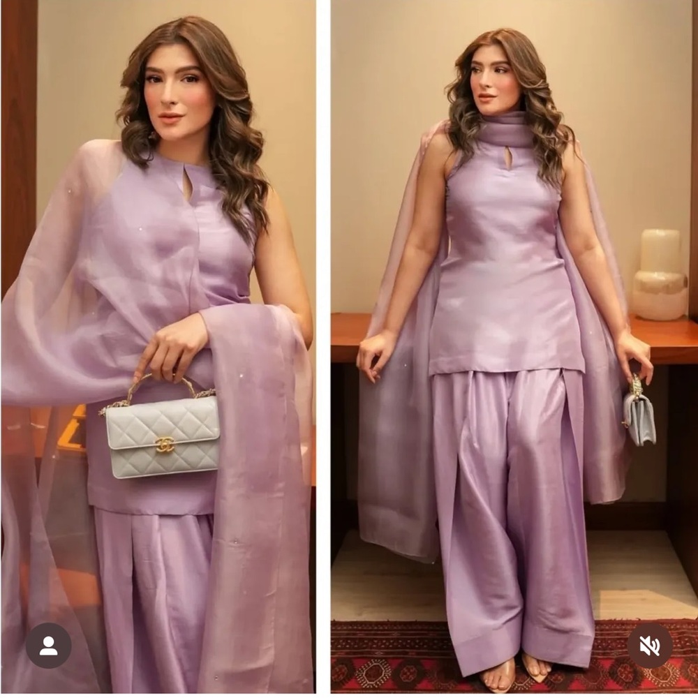 Elegant seesha silk farshi shalwar suit